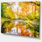 Designart - Bright Fall Forest with River - Landscape Canvas Art Print